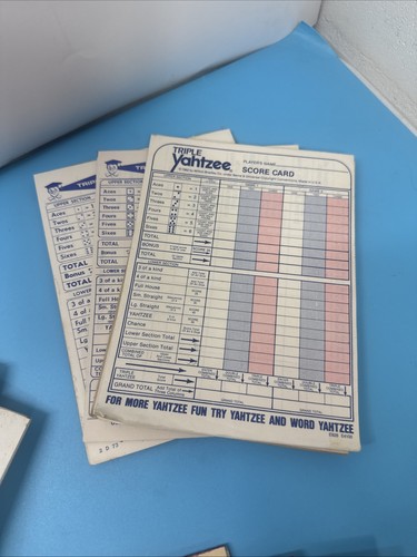 400+ Partially Used Yahtzee Score Cards Lot Of Standard & Triple Yahtzee Pads - Picture 3 of 7