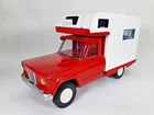 VINTAGE TONKA JEEP RED & WHITE PRESSED STEEL CAMPER TRUCK 1960's