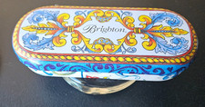 BRIGHTON TIN LITHOGRAPH READING / SUNGLASSES CASE. EMPTY CASE ONLY