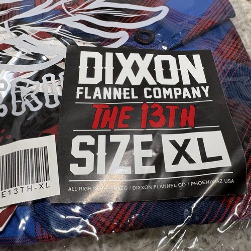 Camicia DIXXON Flanella Il 13° Bambù SS Uomo XL Serie Horror Venerdì 13 Nuova con etichette - Foto 2 di 5