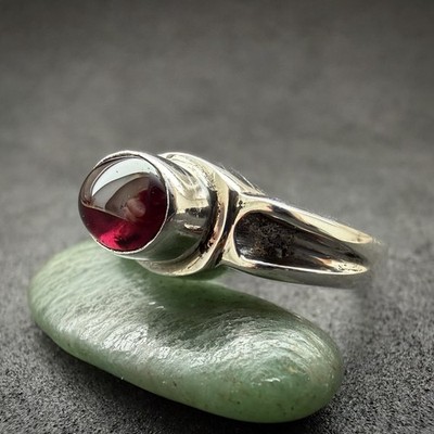 Moderner Ring Sterling Silber 925 Granat RG 56/57