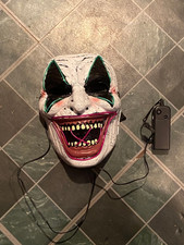 8.5" Light up Scary Clown Plastic Mask w/Remote Pre-Owned DMC