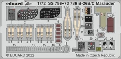 Eduard 73786 1/72 B-26B/C Marauder Interieur Für HASEGAWA / HOBBY 2000