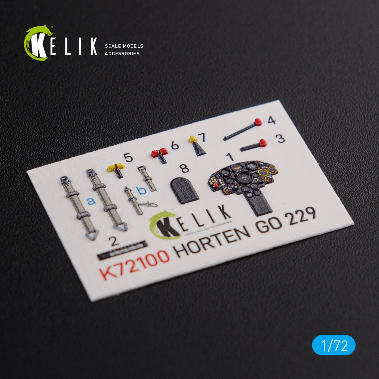 KeliK Horten Go 229 Cockpit 3D Interior Decals for Revell Kit 1/72 K72100
