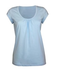 Tee-shirt bleu DJIBOUTI3 coton bio col rond femme