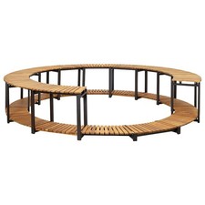 Solid Acacia Wood Spa Surround Wooden Pond Enclosure Entrance Step vidaXL