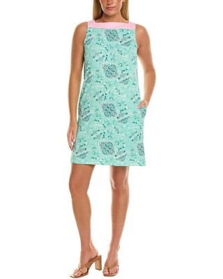 Stella Parker Square Neck Shift Dress Women's Green L