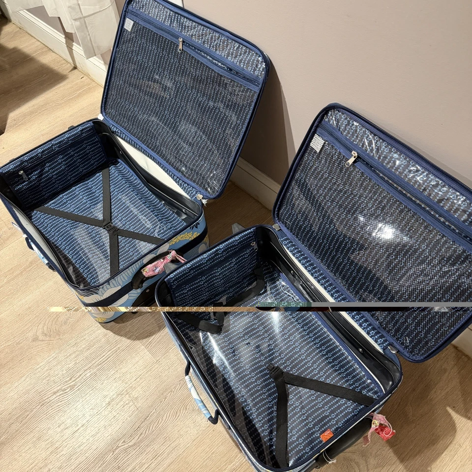 复古两套 Roxy 夏威夷花卉印花轮式行李箱行李箱 — 第 4/4 张图片