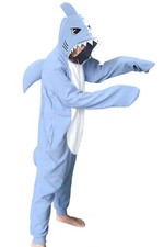 WOTOGOLD Animal Cosplay Costume Shark Adult Pajamas Large Sky Blue