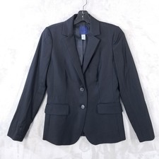 J Crew Blazer Women 0 Black 100 Wool Super 120's Lined Jacket Minimal Career