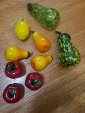 Vintage Murano Style Art Glass Hand-Blown Fruit Lot