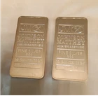 Johnson Matthey 2x 10 oz .999  Silver Bars 20 oz Silver Bullion - Sequential Nos