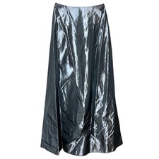 Vintage Jessica McClintock Gunne Sax Metallic Grey Maxi Skirt Size 5 fits 00/0