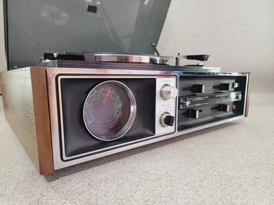 Vintage 70er JVC MSL-302L Plattenspieler Turntable und Radio Retro MCM defekt