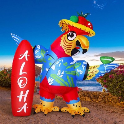 6.56x7.55ft Inflatable Parrot Decorations Tiki Inflatable Flying Parrot with LED