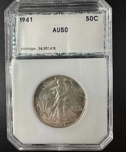 1941 Walking Liberty Half Dollar – About Uncirculated (AU) – Original 90% Silver