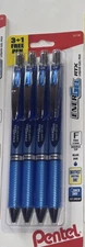 Pentel EnerGel RTX   4 PACK  Liquid Gel Pens 0.5mm Fine - Needle Tip - Blue Ink