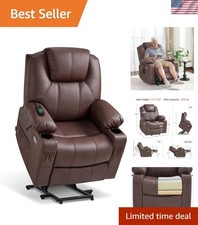 Electric Power Lift Recliner Chair Sofa with Massage and Heat for Elderly, 3 ...