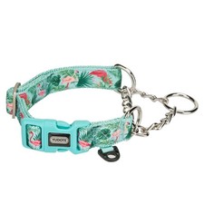Martingale Dog Collar with Steel Chain and Quick Release Buckle Adjustable Fl...