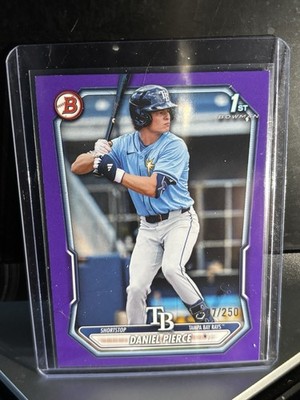 2026 1st Bowman Chrome Daniel Pierce Rays /250 Purple Paper