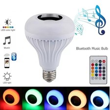 Colorful Bluetooth LED Light Speaker Bulb E27 Music RGB Lamp W/Remote Control