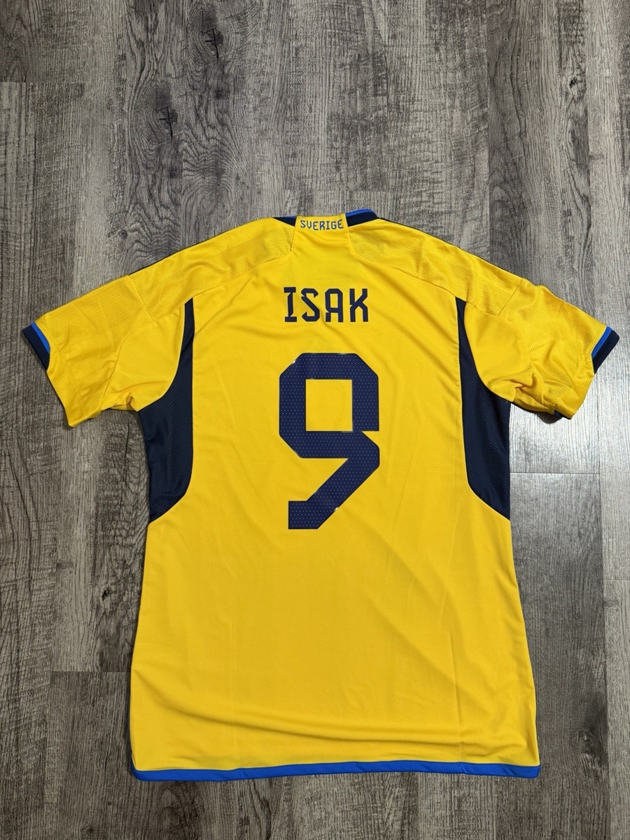 Alexander Isak Sweden Adidas 2022 Jersey Men's Size Large HD9423