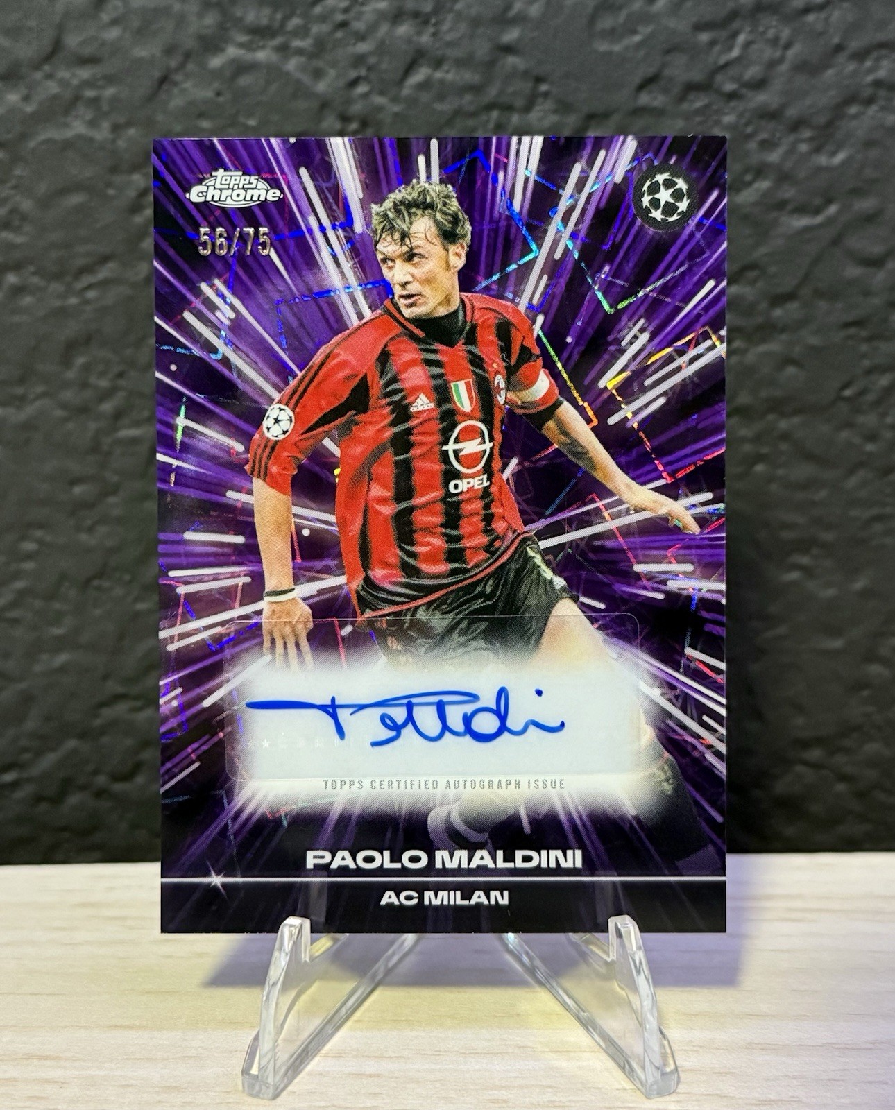 Paolo Maldini - Black Lazer Auto Purple /75 AC Milan - 25-26 Topps Chrome UCC ✨