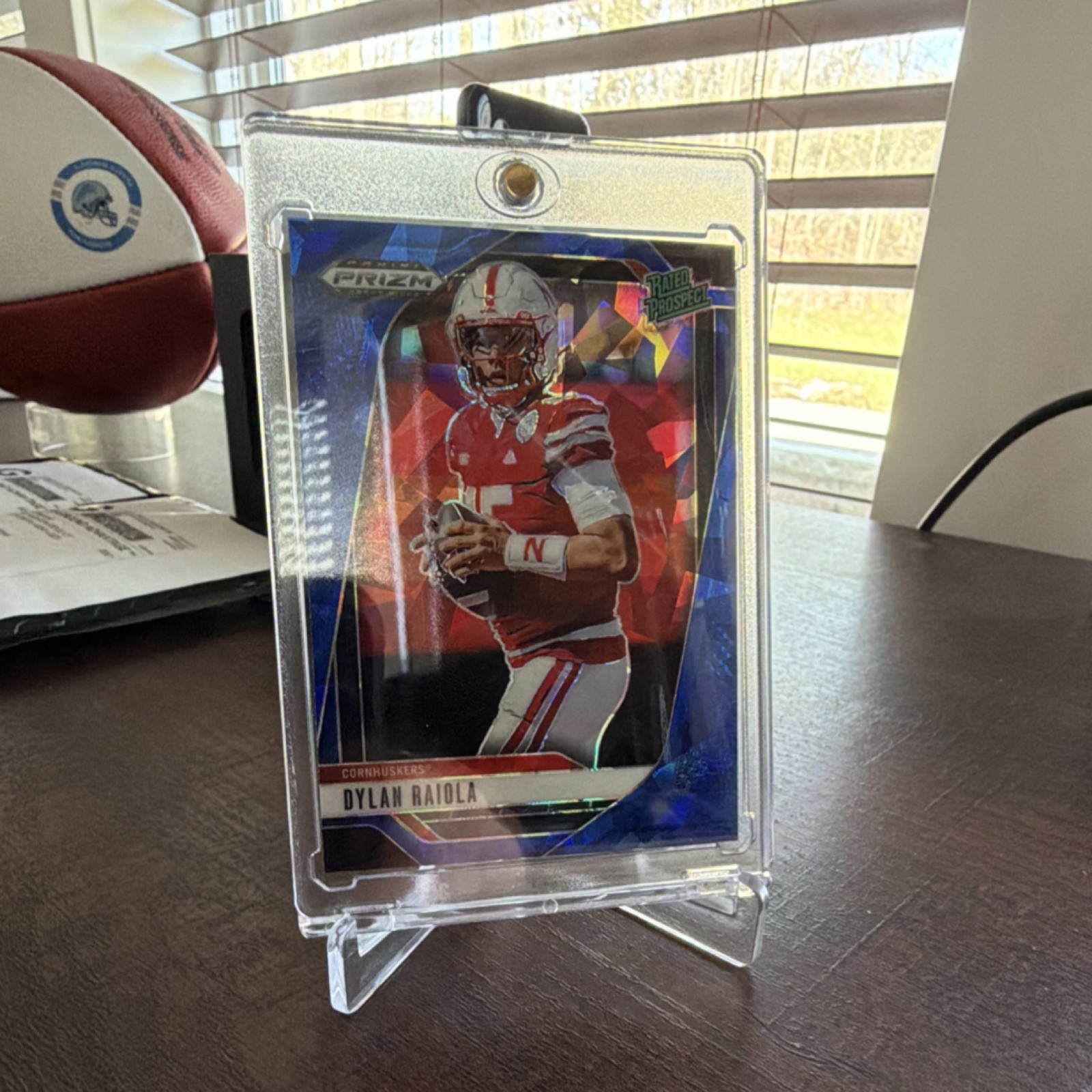 2025 Panini Prizm Draft Picks Dylan Raiola Blue Ice Prizm RC /149 Nebraska #158