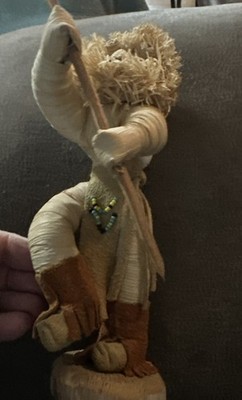 Vtg NativeAmerican Iroquois False Face Medicine Dacer Corn Husk Doll Gajesa Mask