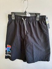 Under Armour Boys Black Tipped Logo Volley Swim Trunks Shorts Size 14/16