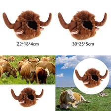 Sombrero de vaca para perro mascota divertido sombrero de buey invierno cálido cómodo con banda elástica mascota vaca