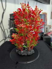 Green And Red Aquarium Plants - Artificial Plastic Fish Tank Decor, Realistic