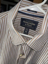 Abercrombie & Fitch XXL Mens Button Down Shirt Pin Strip  Muscle