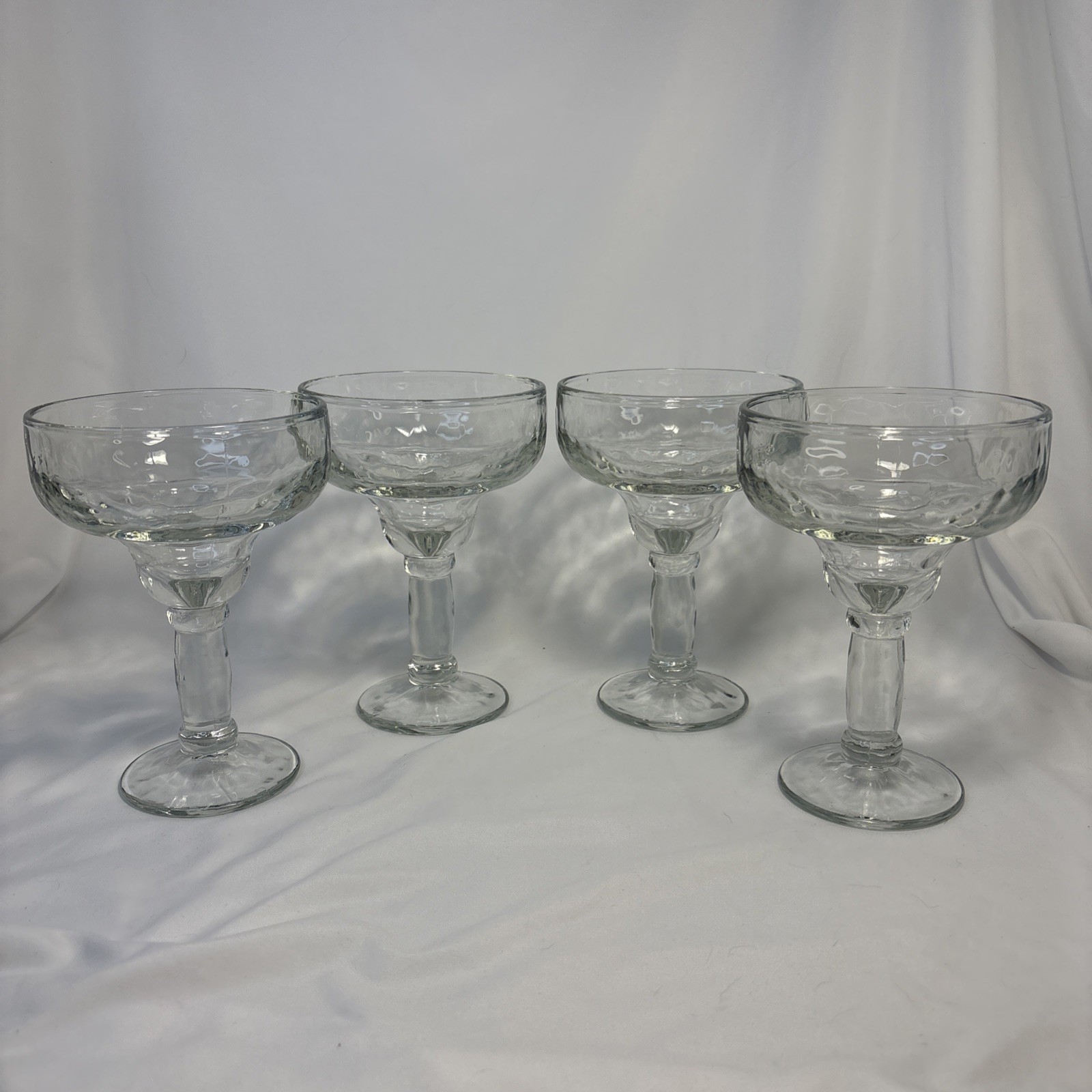 Set Of 4 Margarita Glasses Heavy And Sturdy 6 3/4” Tall 4 5/8” Diameter
