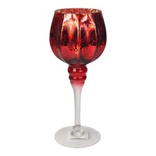 Glaskelch 25cm rot Dekokelch Kerzenhalter Windlicht Weihnachten Kelch Geschenk
