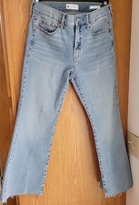 NEW Size 6 Women's Jessica Simpson Ankle Flare Jeans 29W X 25L Raw Hem Cropped
