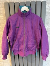 Columbia Vintage Retro Rare Pink Reverse Blue/turquoise Bomber Jacket Size Small
