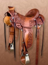 Horse Saddle Leather Western Wade Tree A Fork Work Ranch Roping Equestrian Tack