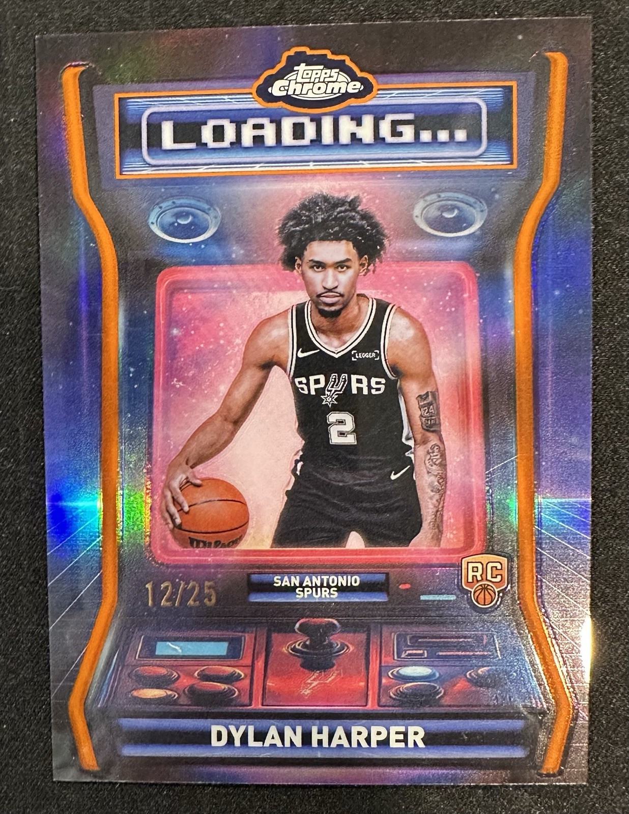 2025-26 Topps Chrome Basketball Dylan Harper Orange Loading /25 RC #LD-12 Spurs