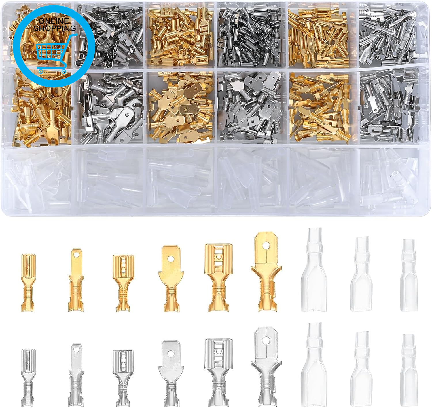 540 Pcs Electrical Wire Connectors, 2.8Mm 4.8Mm 6.3Mm Male Female Spade Connecto