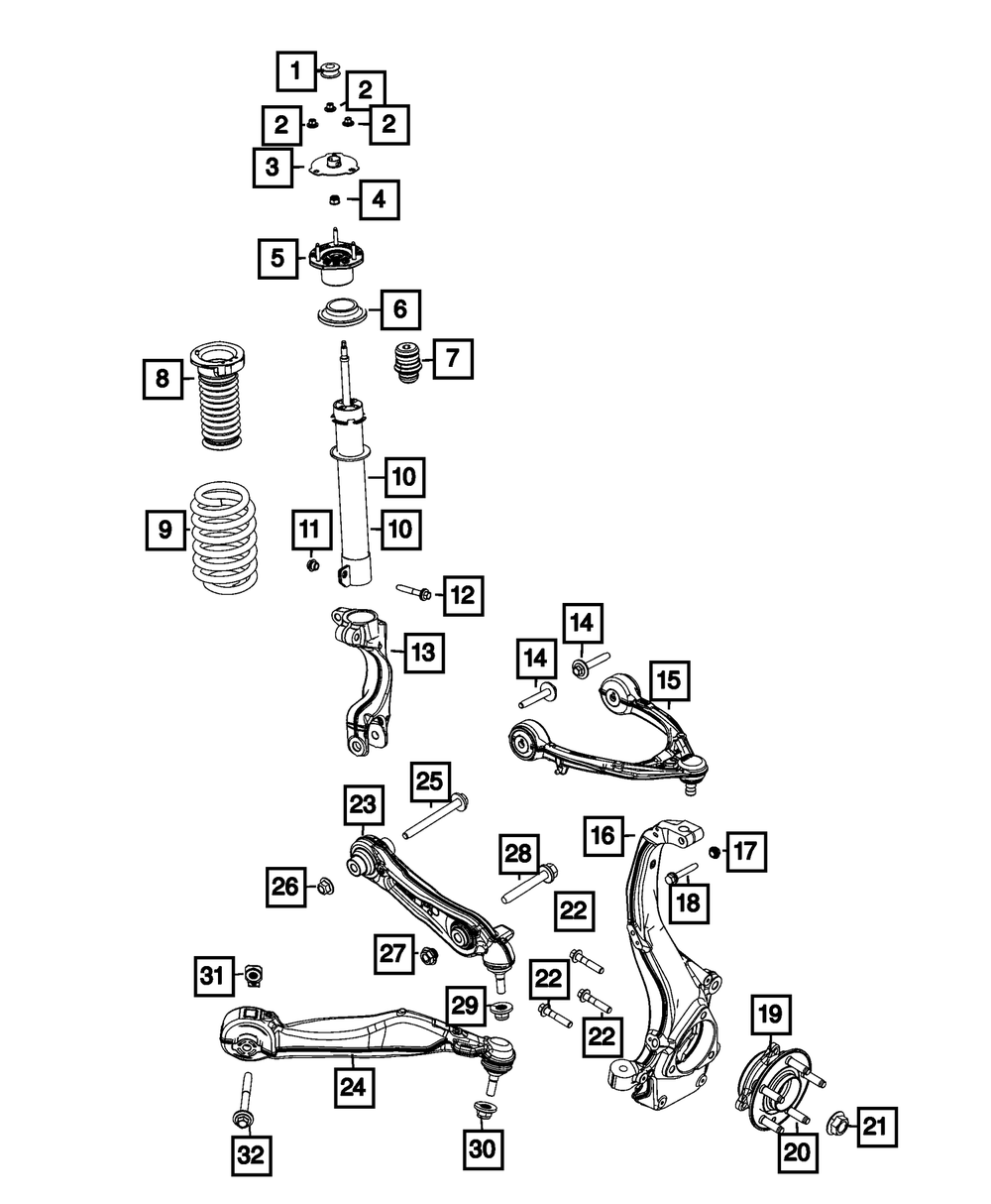 Genuine Mopar Suspension Shock Absorber Kit Right 68577842AE