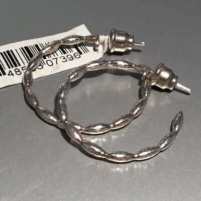 GURHAN STERLING SILVER WHEAT 30 MM HOOP EARRINGS NWT