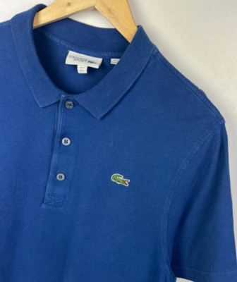 LACOSTE POLOSHIRT Gr. 5 / L (fällt aus wie Medium) Herren Slim Fit Blau