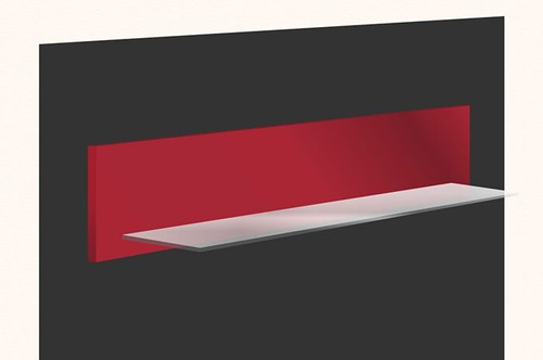 Badmöbel Wandboard rot hochglanz Ablage mit Glas Ablage Regal Bad Möbel Neu - Bild 3 von 4