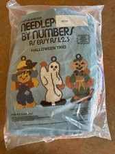 Halloween Trio Needlecraft ala Mode, Ghost, Scarecrow, Pumpkin Needlepoint By 