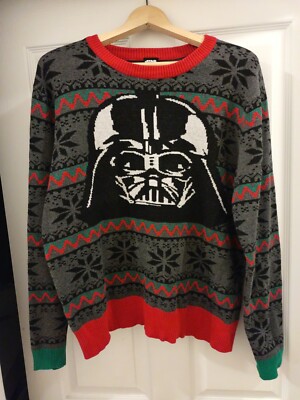 Star Wars Xmas Darth Vader Mask Adult Sweater Sz XL (NWOT)