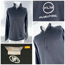 Cloudveil Long Sleeve 1/4 Zip Pullover L Womens Black Poly Spandex Ygi G4-122