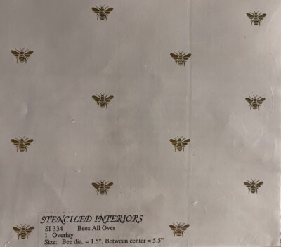 NEW  BEE WALLPAPER STENCIL by STENCILED INTERIORS 9.5x13  Wall decor