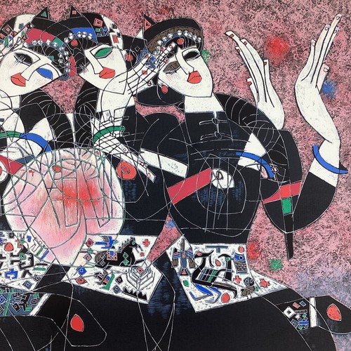 Tiefeng Jiang Moonlight Dance Serigraph 232/260 SIGNED 1986 中国 艺术家 江铁丰 画作 - 第 5/15 張圖片