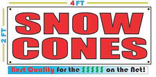 2x4 SNOW CONES Banner Sign NEW Discount Size - Best Quality for The  